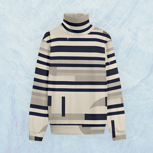 Men's Knitted Turtleneck  Fleece Sweater